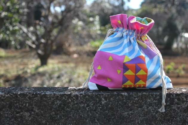 Candy Party Tsuzuki Drawstring Bag pink